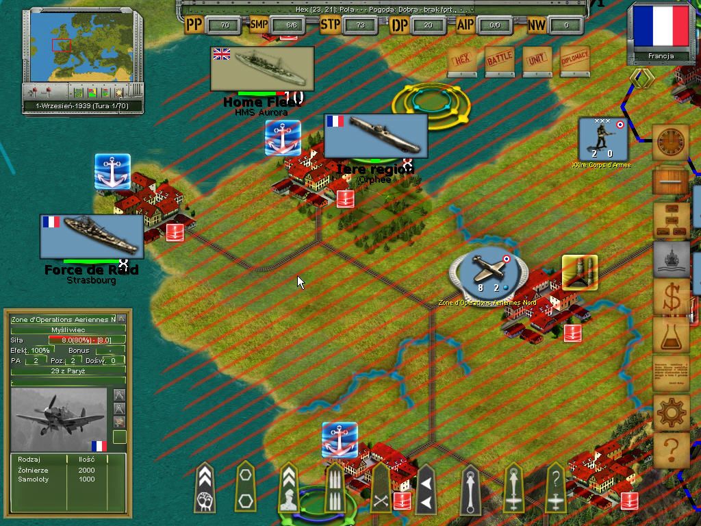 Strategic War in Europe (Windows) screenshot: Fleet in a port