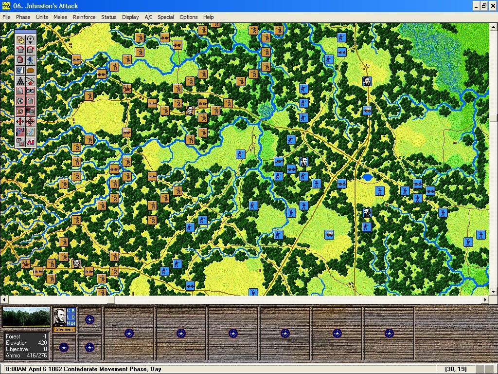 Battleground 4: Shiloh (Windows) screenshot: Johnson's Attack