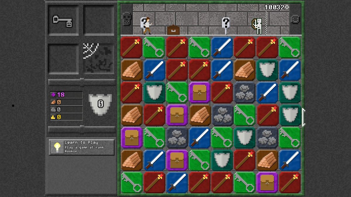10000000 (Windows) screenshot: Fighting takes place as you match the tiles up.