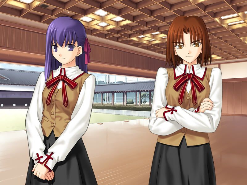 Fate/stay night (Windows) screenshot: Two girls