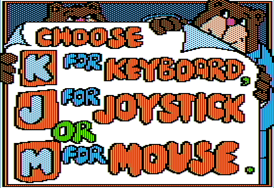 Stickybear: Spellgrabber (Apple II) screenshot: Main Menu
