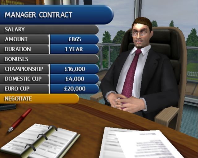 Premier Manager: 2002/2003 Season (PlayStation 2) screenshot: After talking to the chairman an offer is made.