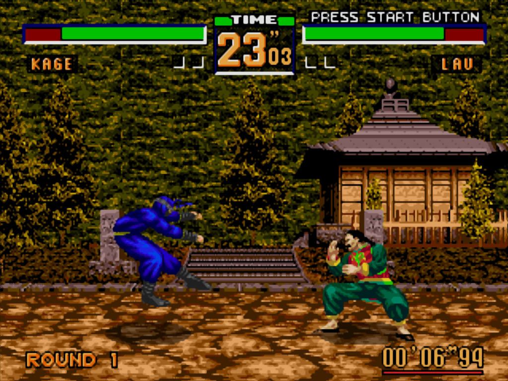 Virtua Fighter 2 (Windows) screenshot: Kage vs Lau