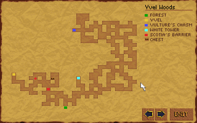 Lands of Lore: The Throne of Chaos (DOS) screenshot: This game possesses a main advantage to other dungeon-hack games - a map; no more paper dungeons&halls headache