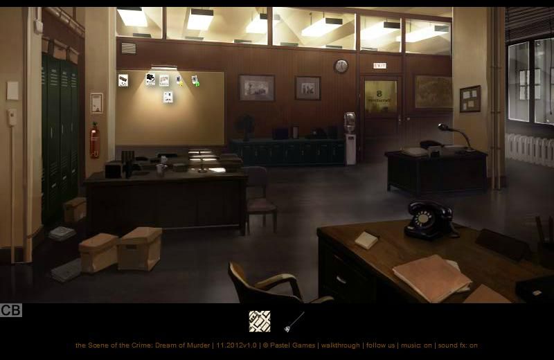 Scene of the Crime: Dream of Murder (Browser) screenshot: In the office