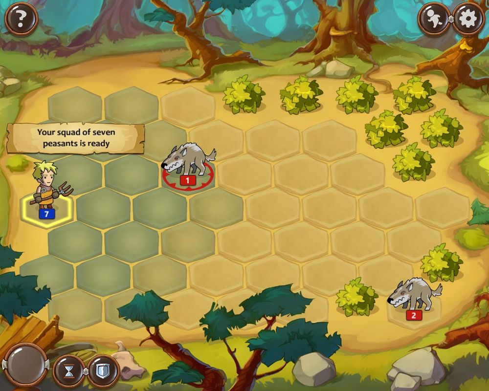 Braveland (Windows) screenshot: Combat - First combat scene, tutorial on movement.