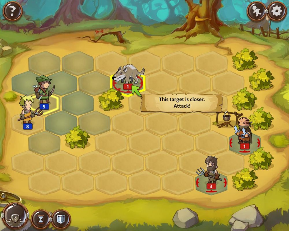 Braveland (Windows) screenshot: Combat - Archer tutorial for ranged combat.