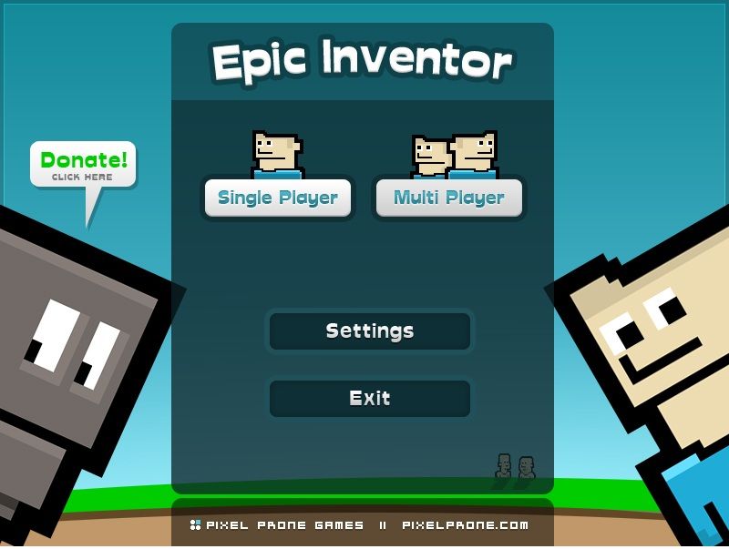 Epic Inventor (Windows) screenshot: Main menu.