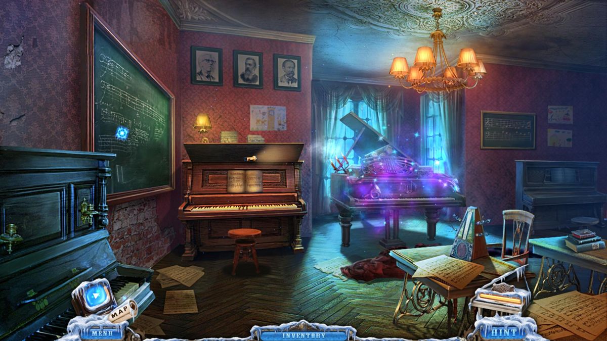 Dark Dimensions: Somber Song (Windows) screenshot: Piano Classroom inside the school