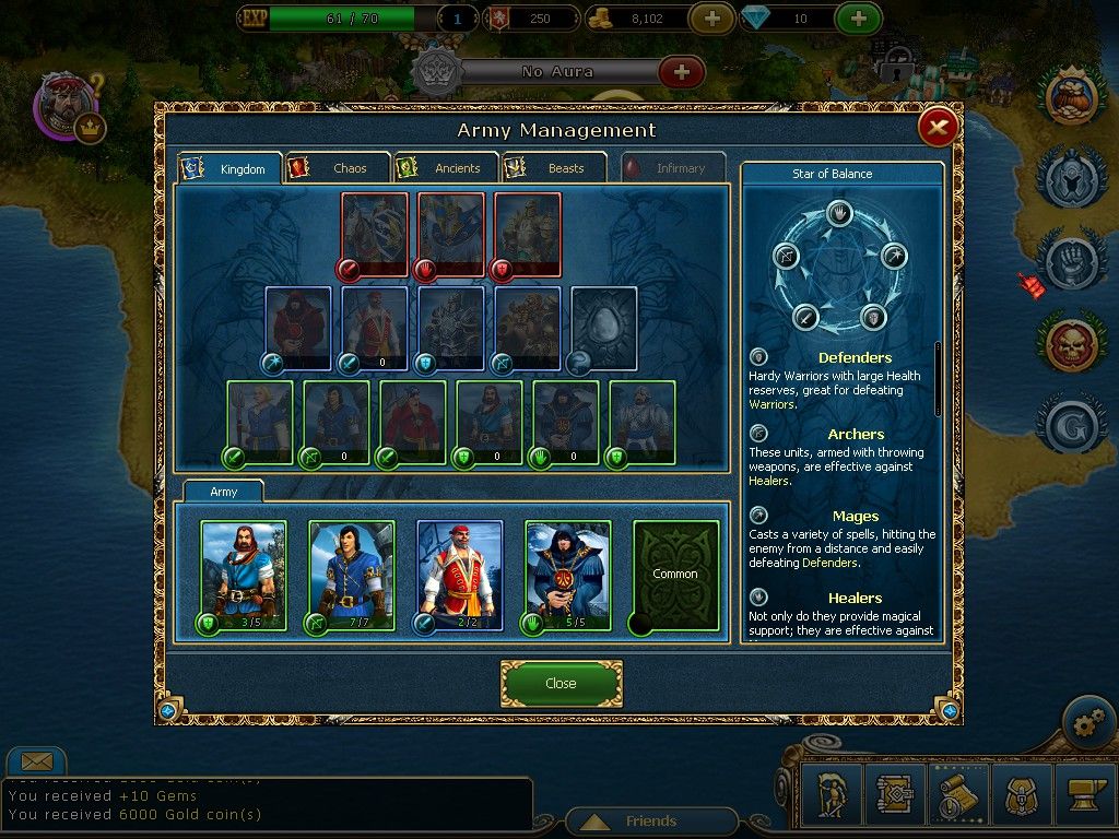 King's Bounty: Legions (Windows) screenshot: Army management