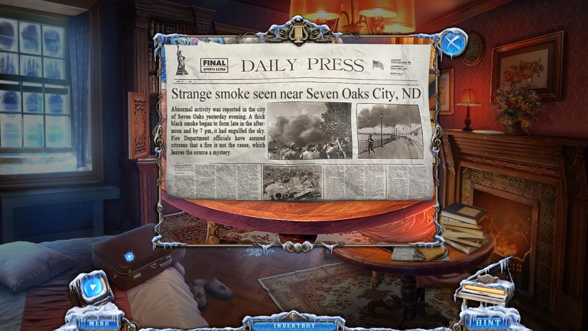 Dark Dimensions: Somber Song (Windows) screenshot: The smoke is in the newspaper