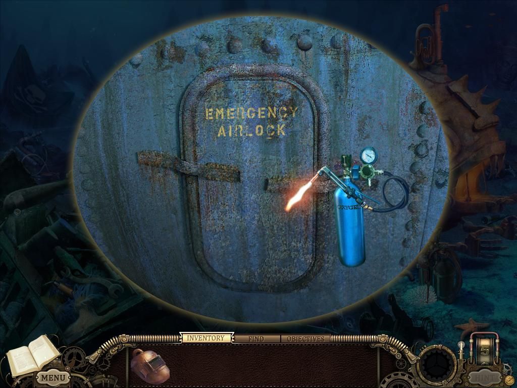 Hidden Expedition: The Uncharted Islands (Windows) screenshot: Getting ready to cut my way into Undertow's vessel