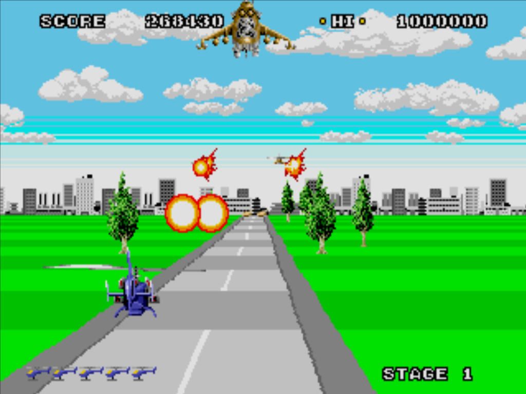 Super Thunder Blade (Windows) screenshot: Big bullets