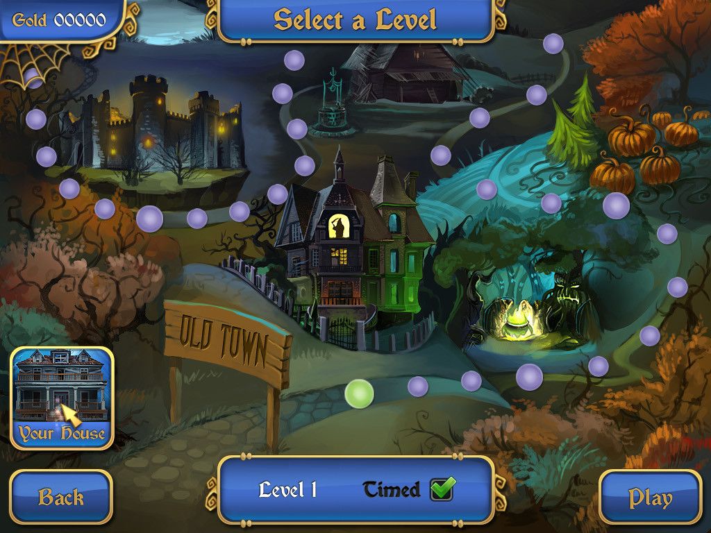 Spooky Bonus (Windows) screenshot: The game's map