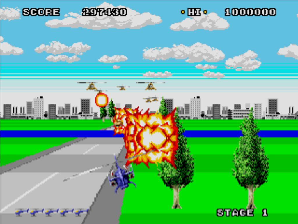 Super Thunder Blade (Windows) screenshot: Explosion