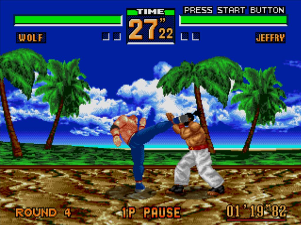 Virtua Fighter 2 (Windows) screenshot: Kick in face