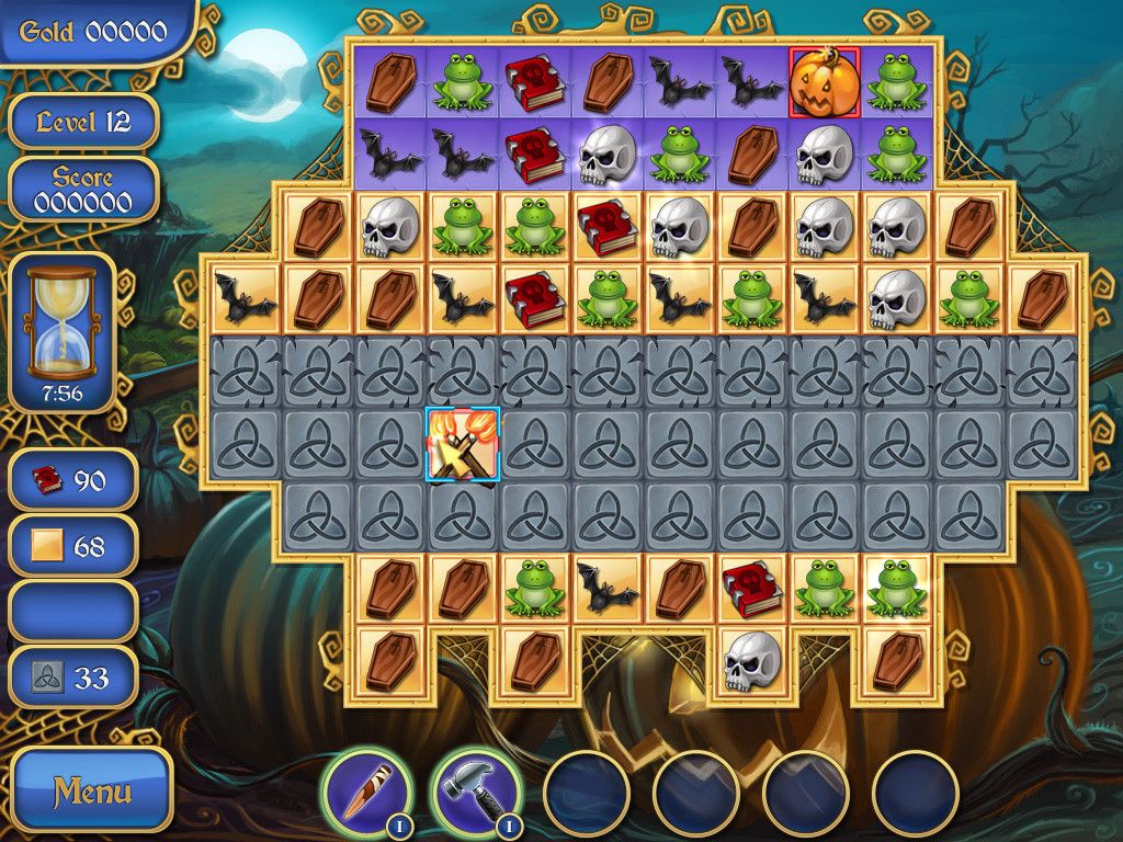 Spooky Bonus (Windows) screenshot: Here is a level 1 matches/fireworks.