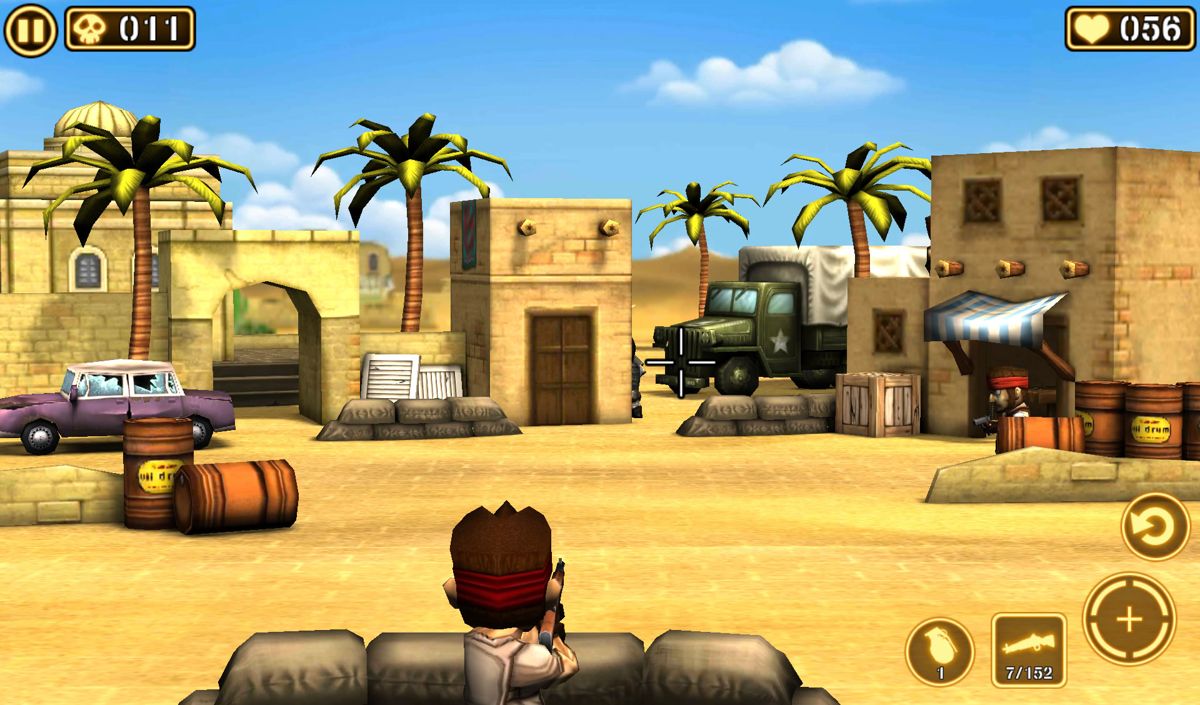 Gun Strike 2 (Android) screenshot: Enemies can hide for a while if you don't take them out right away.