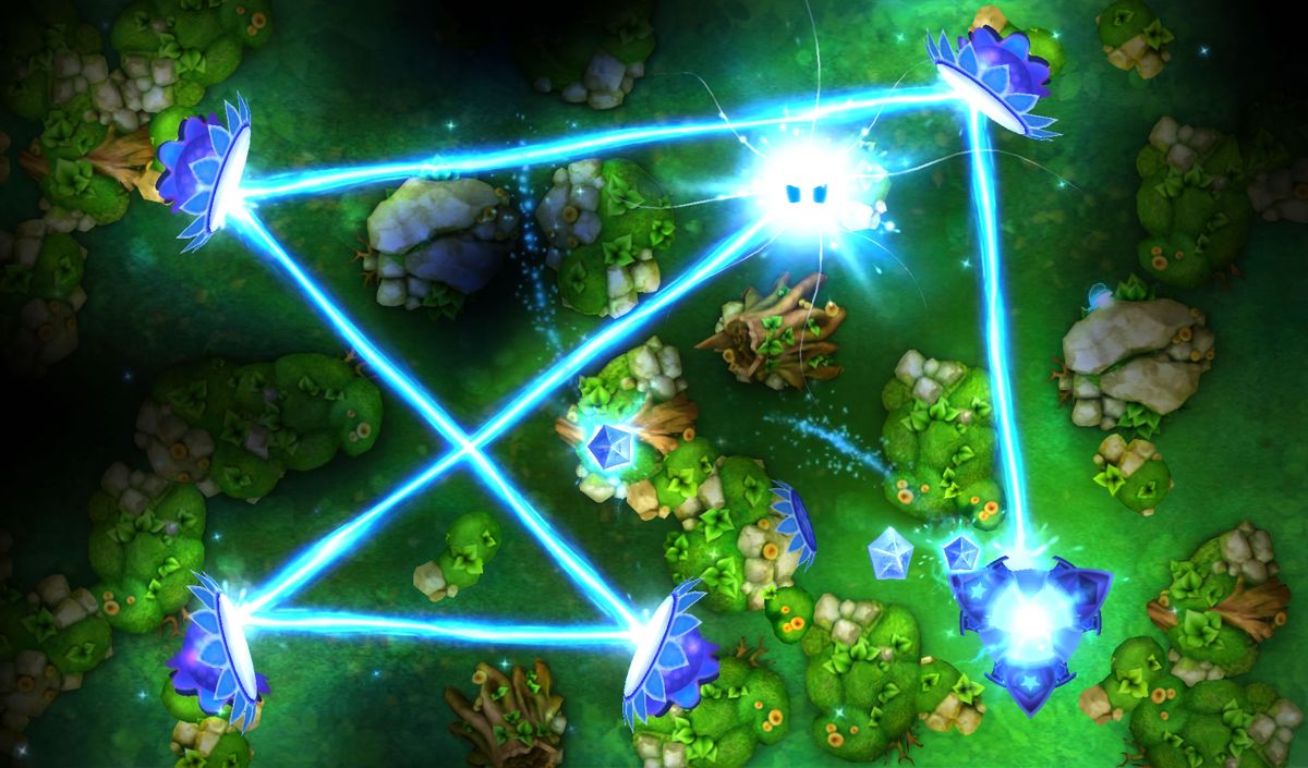 God of Light (Android) screenshot: The screen turns green when the level is completed.