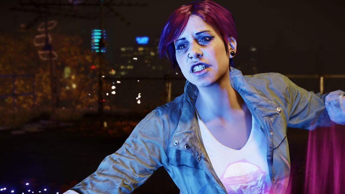 inFAMOUS: Second Son (PlayStation 4) screenshot: Fetch is a conduit you meet who has neon powers.