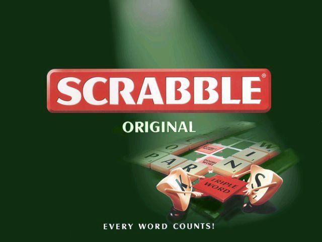 Scrabble (Windows) screenshot: The game's title screen. After this there's the Mattel and Ubisoft logos and an animated introduction