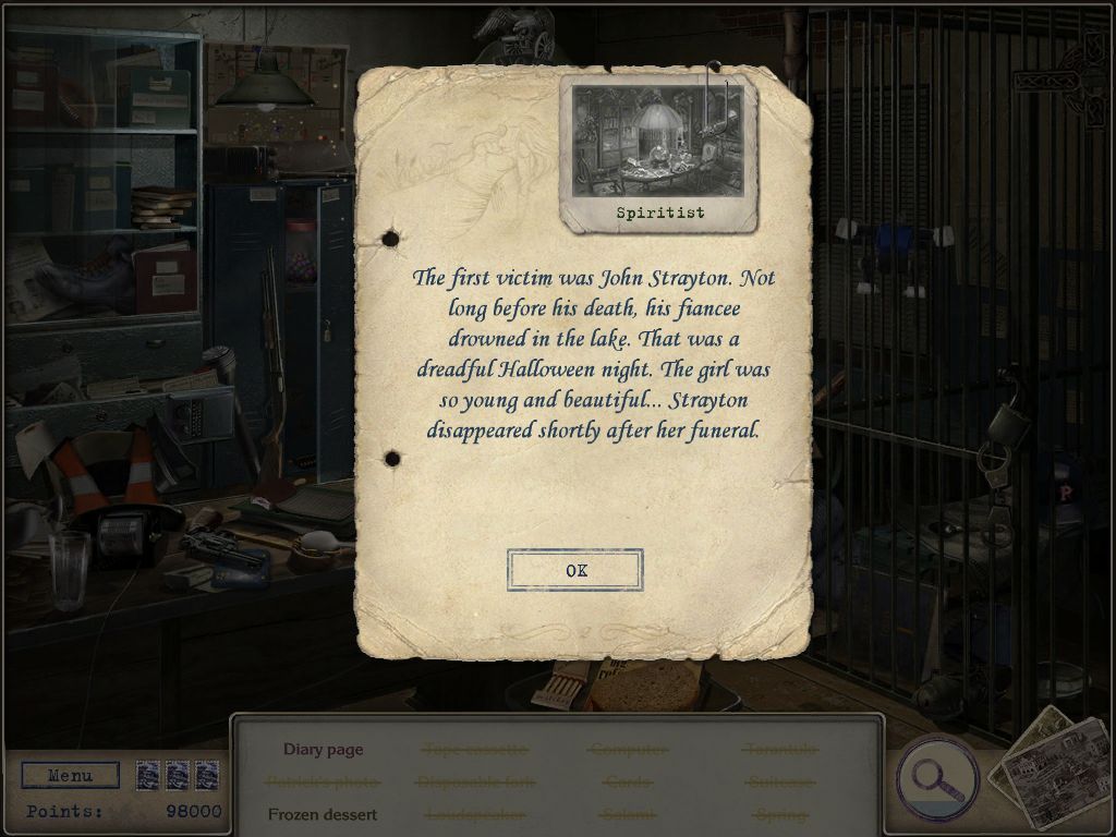 Letters from Nowhere 2 (iPad) screenshot: Audrey finds a note in the police files