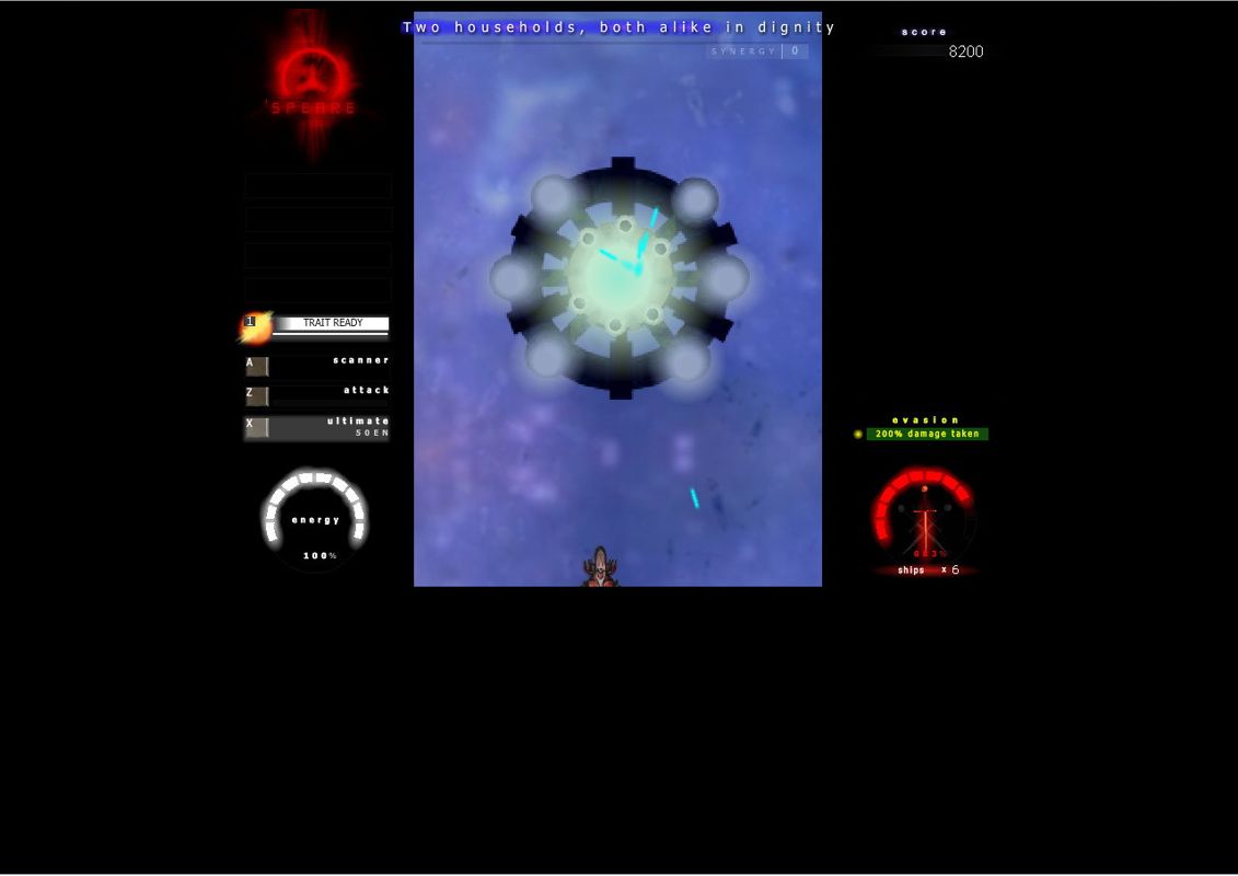 'Speare (Browser) screenshot: Fighting the final boss for mission 1