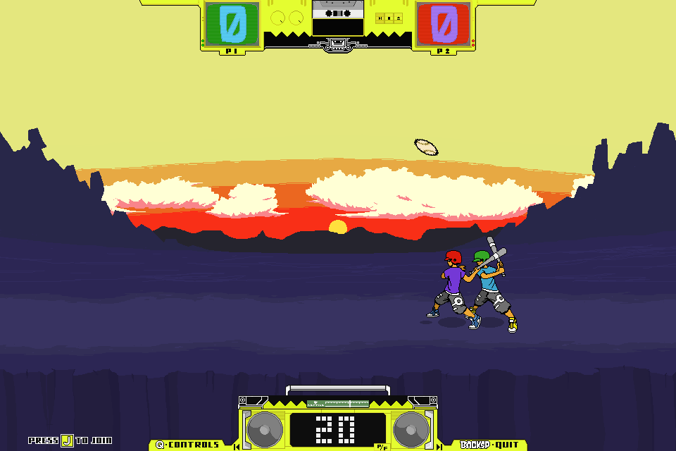 Lethal League (Browser) screenshot: The two characters stand close to each other when they hit.