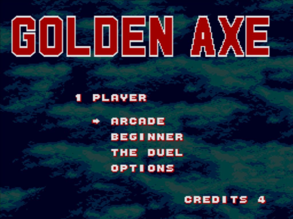 Golden Axe (Windows) screenshot: Main menu