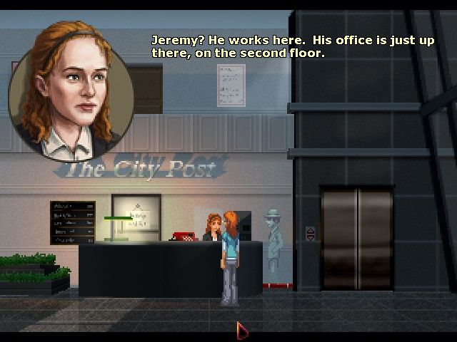 The Blackwell Deception (Windows) screenshot: The City Post receptionist (post-patch)