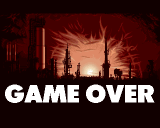 Hired Guns (Amiga) screenshot: Game Over