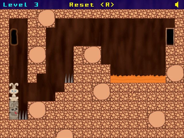 Dying to Live: Extended Version (Browser) screenshot: Now there are spikes and lava.