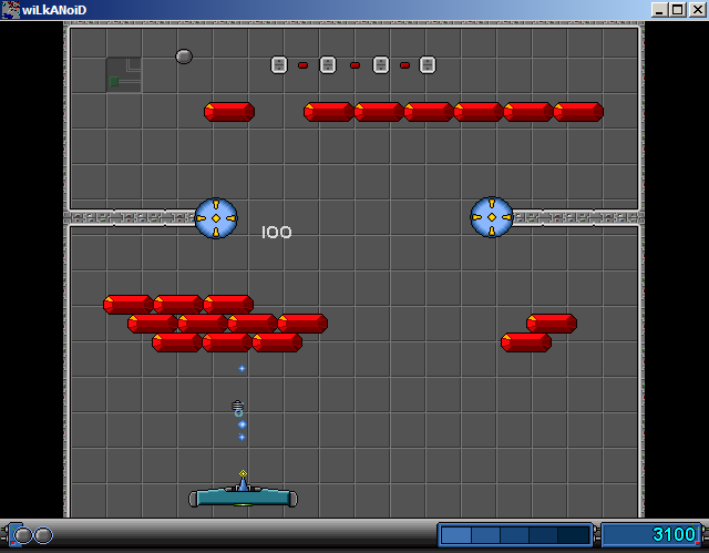 Wilkanoid (Windows) screenshot: Laser power and expanded paddle