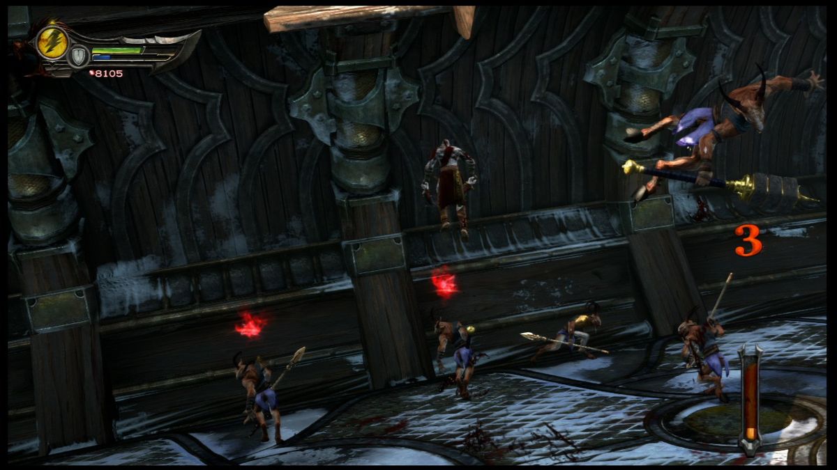 God of War: Ascension (PlayStation 3) screenshot: Taking on the multiple goat attackers.
