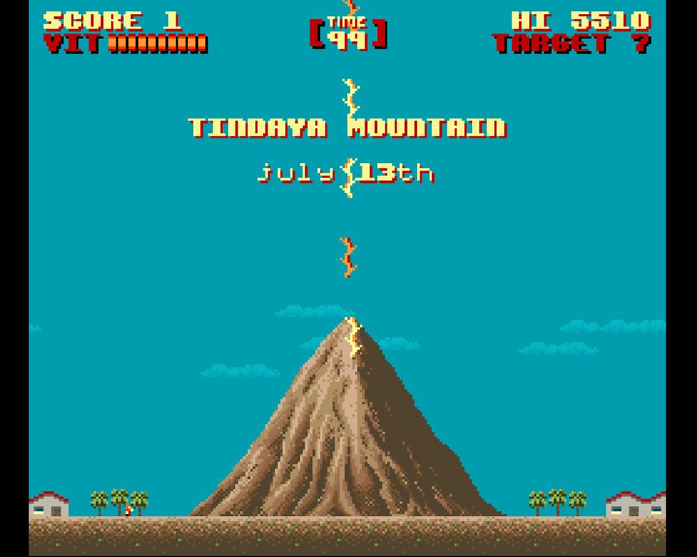 Gaurodan (Windows) screenshot: July 13th. Lightning strikes Mount Teide, releasing a radioactive egg.