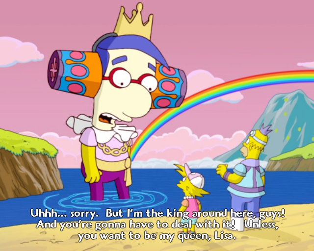 The Simpsons Game (PlayStation 2) screenshot: Many cutscenes are downright ridiculous - but always very true to the spirit of the series!