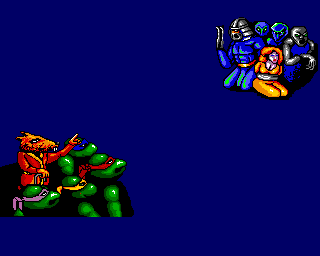 Teenage Mutant Ninja Turtles (Amiga) screenshot: Intro sequence (European version)