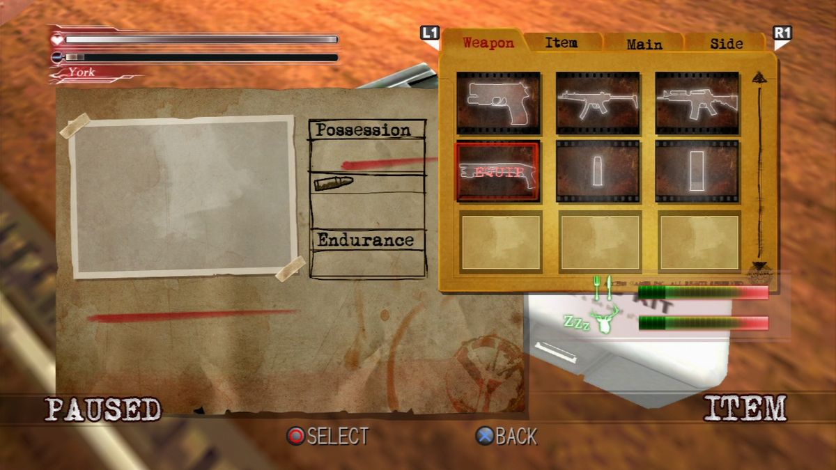 Deadly Premonition: The Director's Cut (PlayStation 3) screenshot: Inventory.
