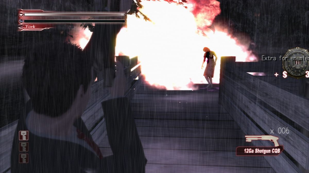 Deadly Premonition: The Director's Cut (PlayStation 3) screenshot: Shoot at the fuel barrels will take out all nearby enemies.