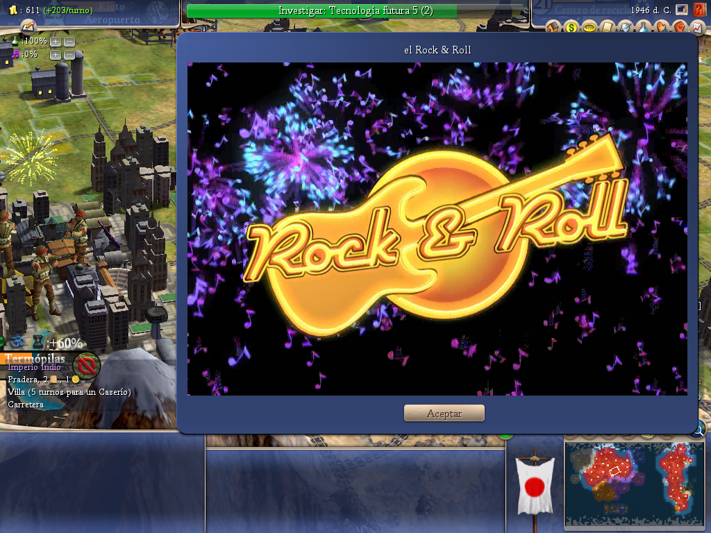 Sid Meier's Civilization IV (Windows) screenshot: Wow! I discovered Rock & Roll!
