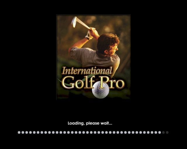 International Golf Pro (PlayStation 2) screenshot: When the disc is inserted this screen is shown while the game loads. There's no animated sequence, once the game loads the memory cards are checked then the menu is displayed