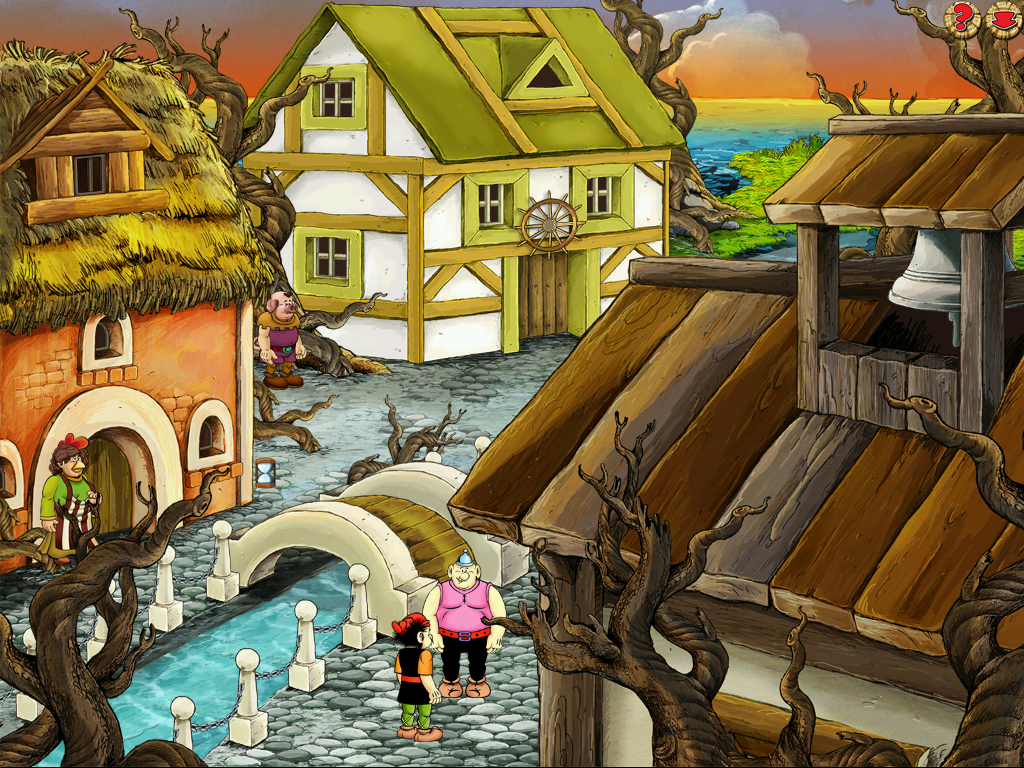 Kajko i Kokosz: Rozprawa z Hodonem (Windows) screenshot: In the village