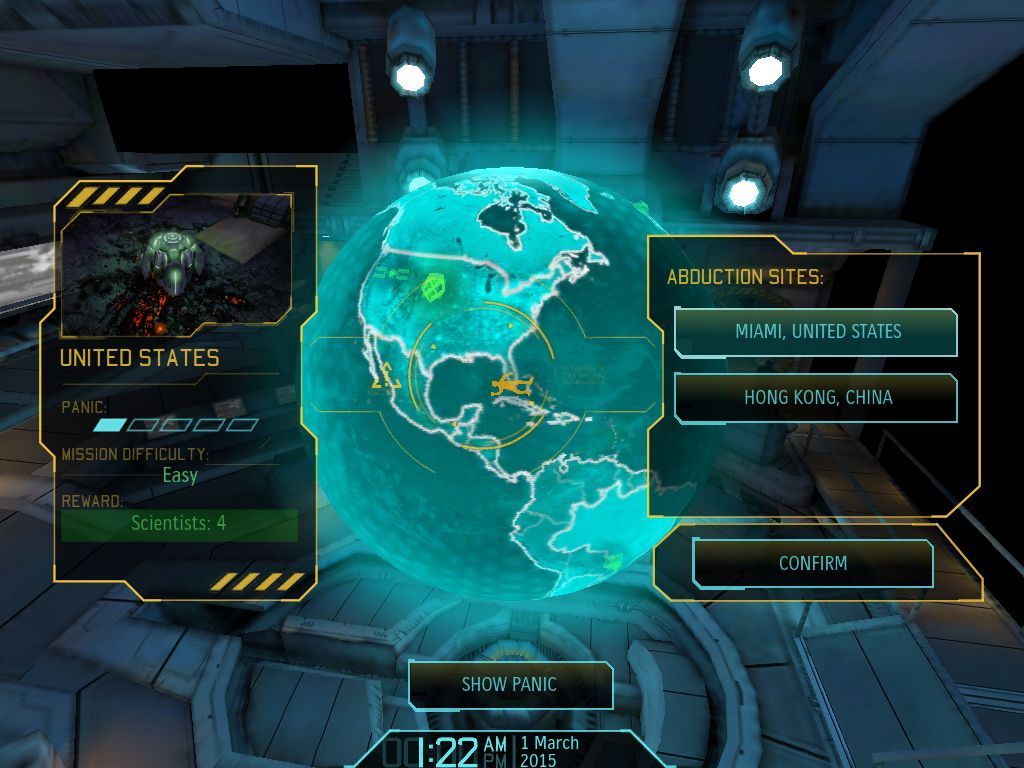 XCOM: Enemy Unknown (iPad) screenshot: Responding to an Abduction Alert