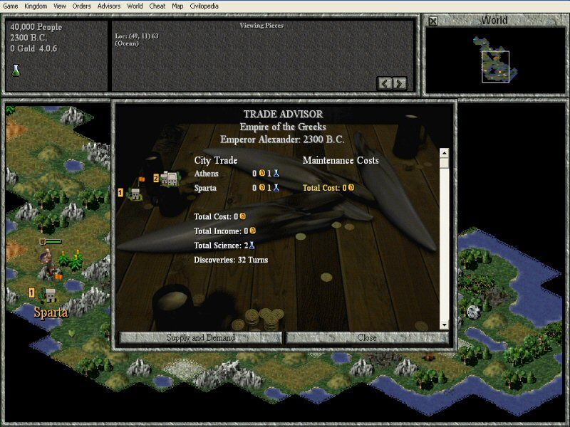 Civilization II: Test of Time (Windows) screenshot: Trade advisor