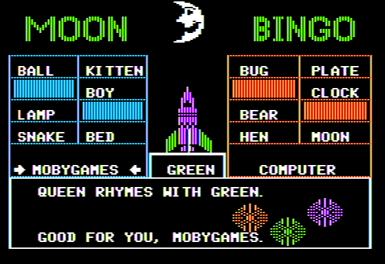 Moon Bingo (Apple II) screenshot: I Score a Position