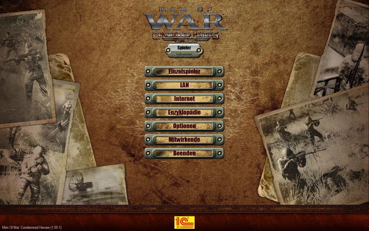 Men of War: Condemned Heroes (Windows) screenshot: Main screen