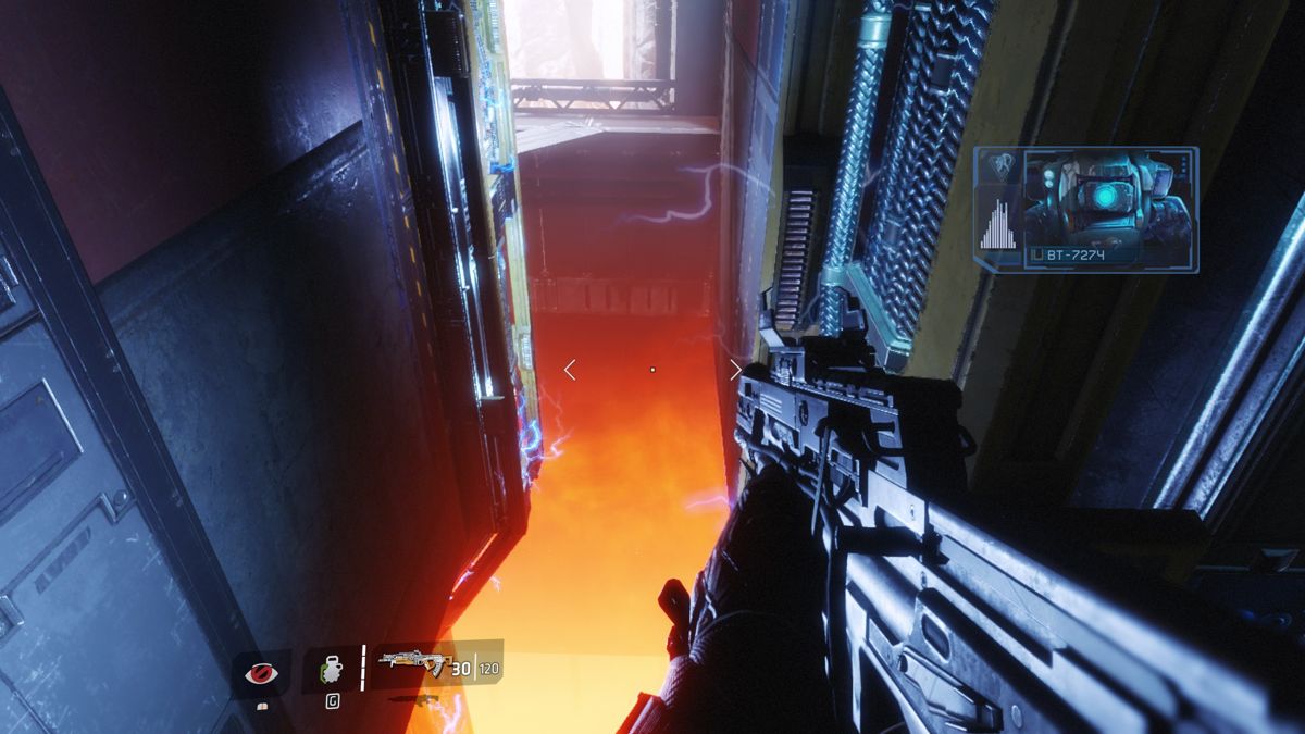 Titanfall 2 (Windows) screenshot: Quickly hop between walls.