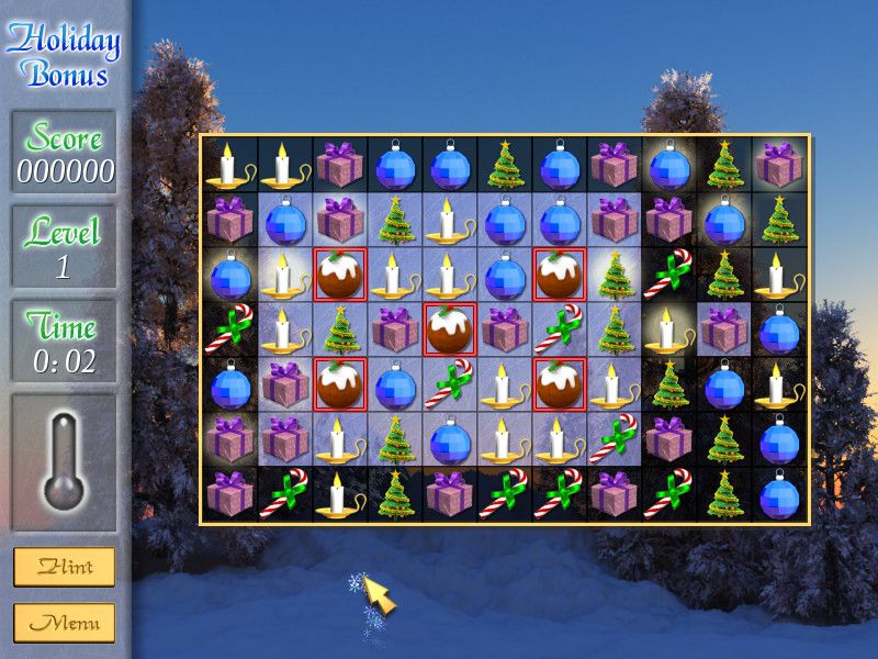 Holiday Bonus Gold (Windows) screenshot: Level 1 of the gold levels