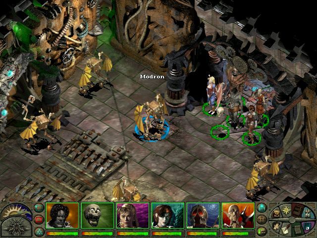 Planescape: Torment (Windows) screenshot: Among the game's optional locations is one you access by buying and using a certain item! Miss it and you'll miss an optional companion and his quest!