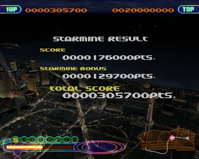 FantaVision (PlayStation 2) screenshot: The final STARMINE score screen
